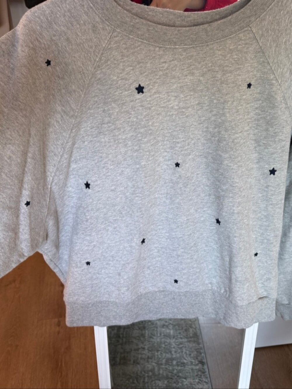 Gap Star Print Crewneck Sweatshirt Size L Gray